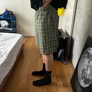 Tartan check cargo shorts