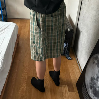 Tartan check cargo shorts