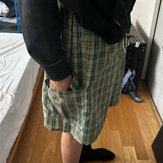 Tartan check cargo shorts