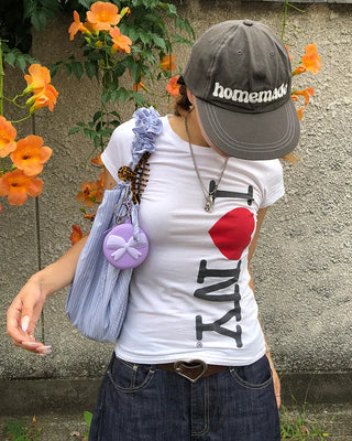 3-way double stripe gathered shoulder bag