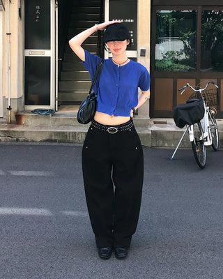 Round Summer Short-Sleeve Cardigan