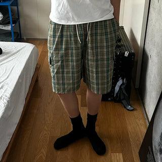 Tartan check cargo shorts