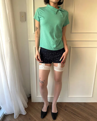 Unique Polo Neck Short Sleeve T-Shirt