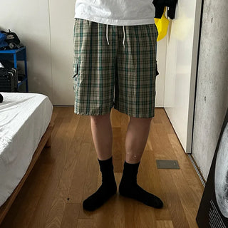 Tartan check cargo shorts