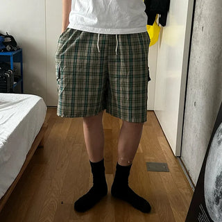 Tartan check cargo shorts