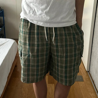 Tartan check cargo shorts