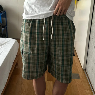 Tartan check cargo shorts