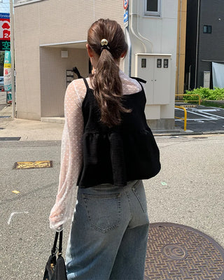 Ribbon Shirring Camisole Blouse