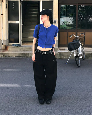 Round Summer Short-Sleeve Cardigan