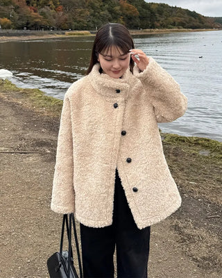 Fleece Button Point Half Coat