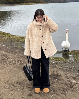 Fleece Button Point Half Coat