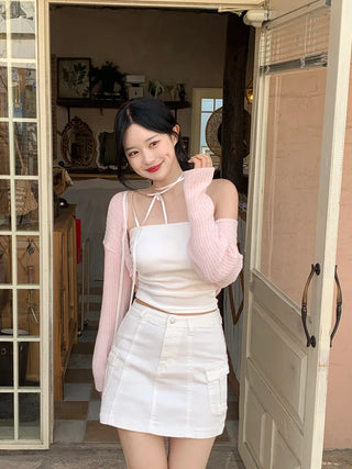 [Padded] Shirred Ribbon Tube Top (4 colors)