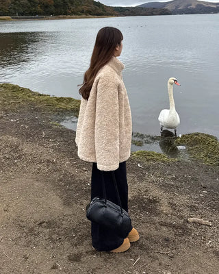 Fleece Button Point Half Coat