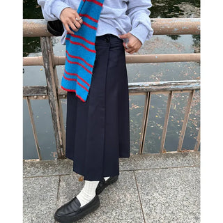 Wrap-around long skirt