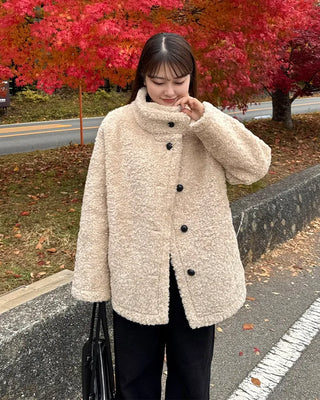 Fleece Button Point Half Coat