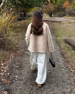 Fleece Button Point Half Coat
