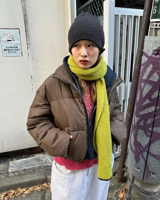 Slim Border Rib Knit Beanie