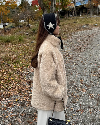 Fleece Button Point Half Coat