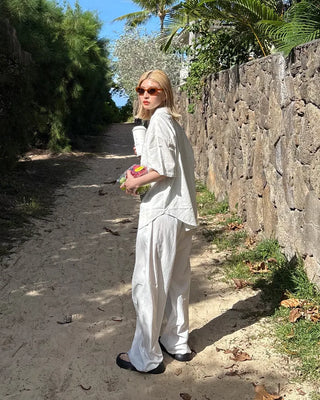 Tab pocket triple stripe half shirt