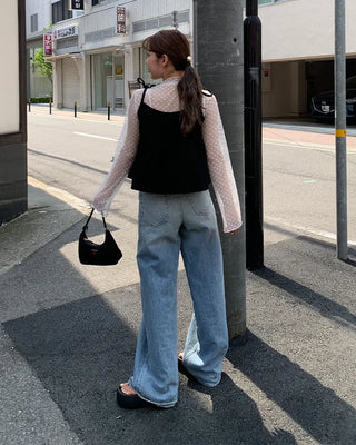 Ribbon Shirring Camisole Blouse