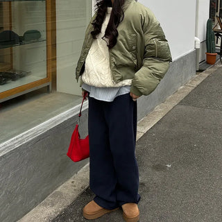 Cable oversized round knit
