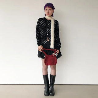 Lace mini skirt