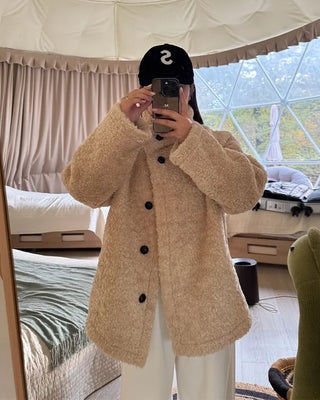 Fleece Button Point Half Coat