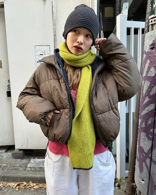 Slim Border Rib Knit Beanie