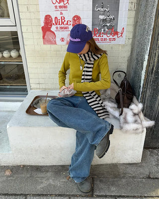 Round hem cotton long t-shirt
