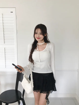 Dot Puff Long-Sleeve T-Shirt