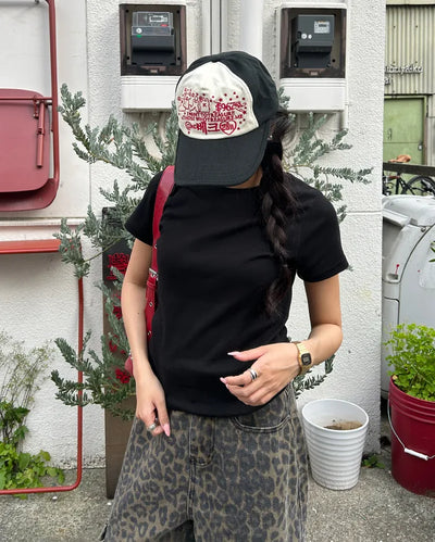 French sleeve plain t-shirt