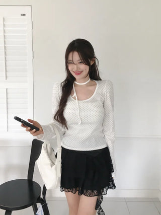 Dot Puff Long-Sleeve T-Shirt