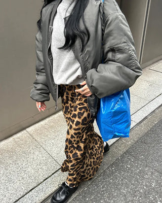 Big leopard mermaid maxi skirt