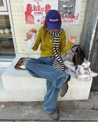 Round hem cotton long t-shirt