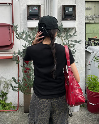 French sleeve plain t-shirt