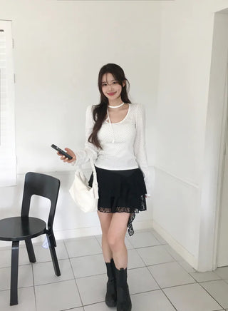 Dot Puff Long-Sleeve T-Shirt