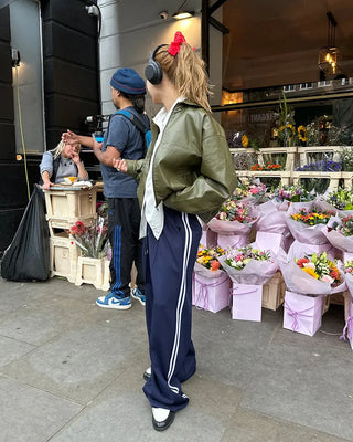 Center pleat jogger track pants