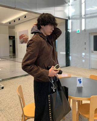 Suede-colored simple jacket