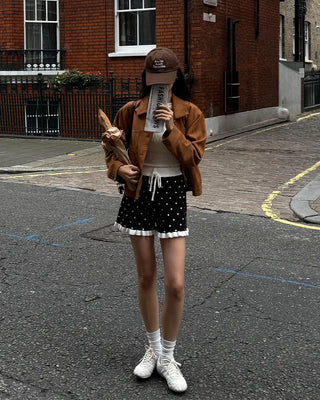 Suede color pocket point jacket