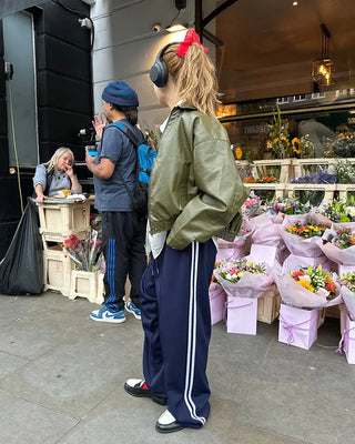 Center pleat jogger track pants
