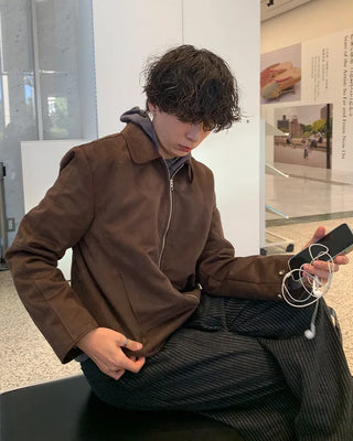 Suede-colored simple jacket