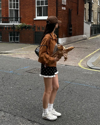 Suede color pocket point jacket
