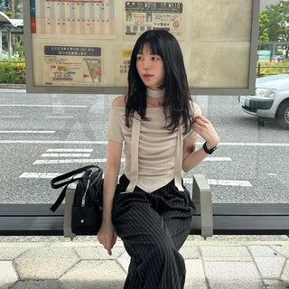 Choker & Shirred T-shirt Set