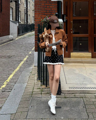 Patterned sheer layered long-sleeved T-shirt