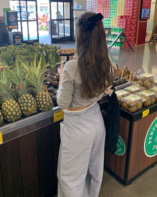 Drawstring Waist Graph Check Wide Pants