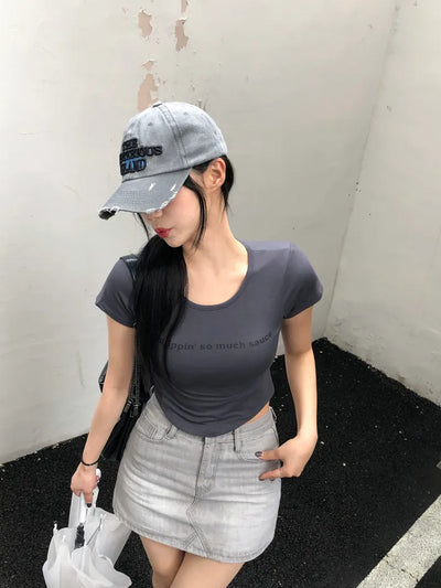Washed Vintage Lettering Stitch Cap (4 colors)