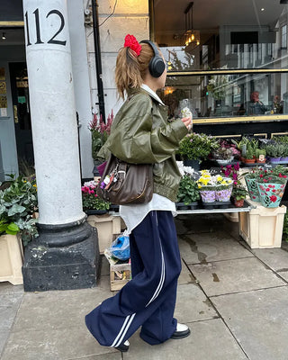 Center pleat jogger track pants