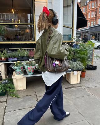 Center pleat jogger track pants