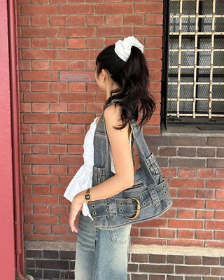 Big belt shoulder bag