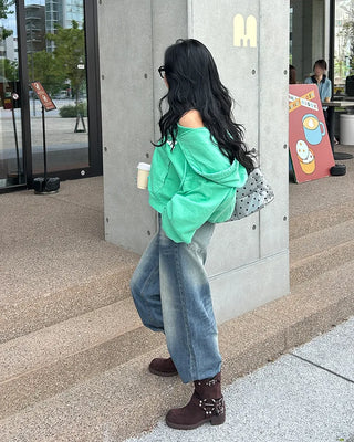 (Unisex) Waist Wrap Wide Jeans